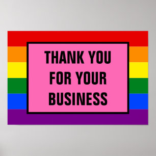 Poster Clients LGBT Merci Business Rainbow Pride