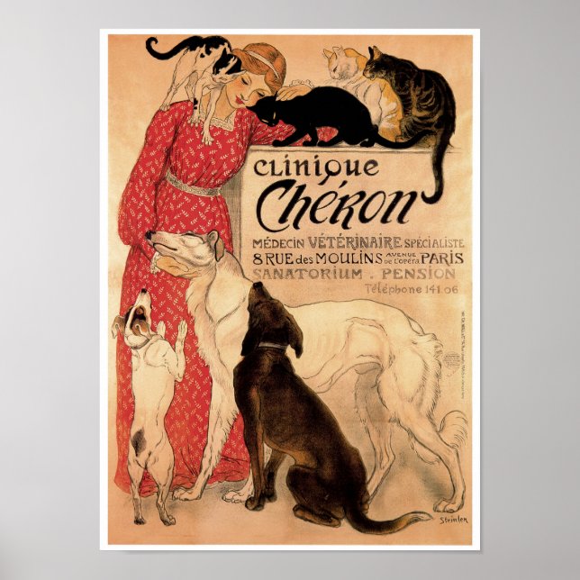 Poster Clinique Chéron Vintage de Steinlen - Imprimer (Devant)