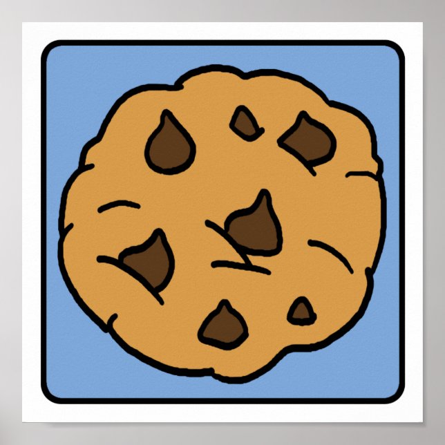 Poster Clip de dessin animé Chocolat Chip Cookie Dessert (Devant)