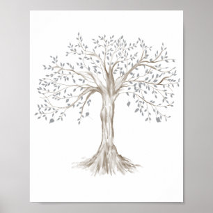Poster Clipart de l'arborescence de la famille aquarelle