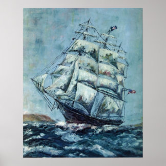 Poster Clipper Ship Western Shore