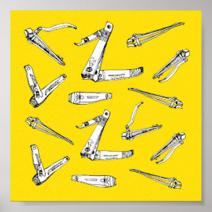 Poster Clips à ongles, Illustration d'art mural  