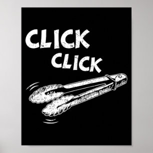 Poster Cliquez sur une pince à barbecue barbecue barbecui
