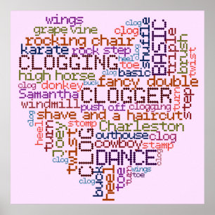 Poster Clogger Clogging Word Art