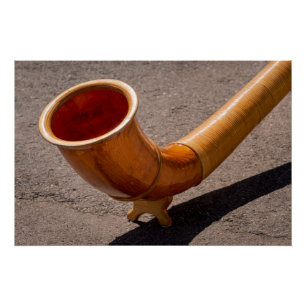 Poster Close up of wooden Alphorn