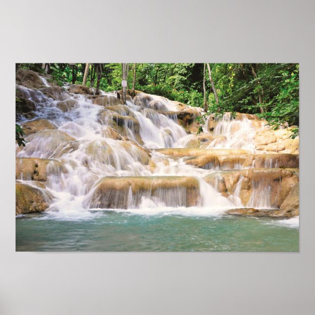 Poster Closeup de Jamaica Dunn's River Falls (Devant)