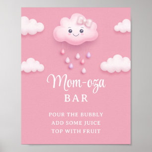 Poster Clouage doux blanc neuf barre rose pâle maman-osa