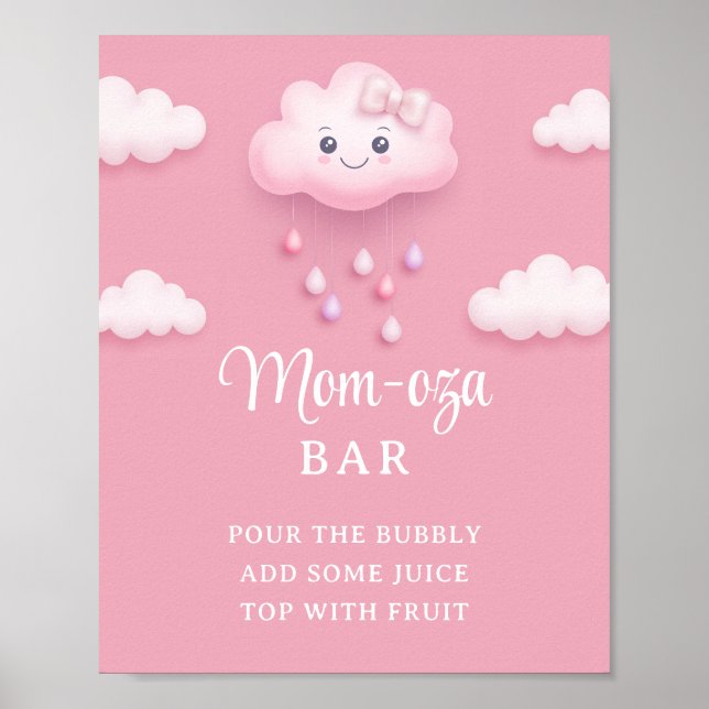 Poster Clouage doux blanc neuf barre rose pâle maman-osa (Devant)