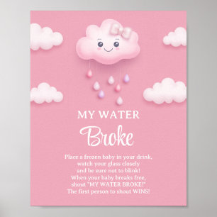 Poster Cloud blanc fluide neuf rose My Water Broke jeu