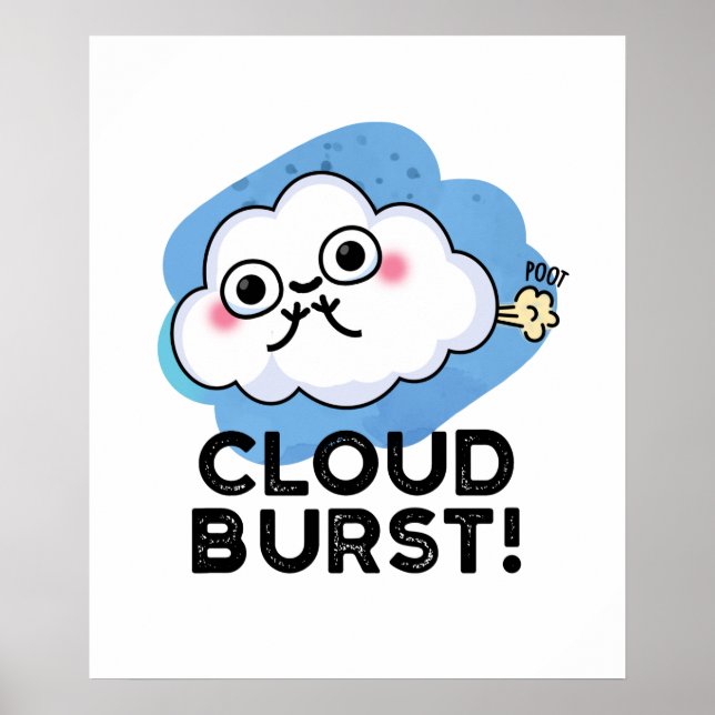 Poster Cloud Burny Funny Cloud Fart Pun (Devant)