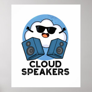 Poster Cloud Haut-parleurs amusant Plume
