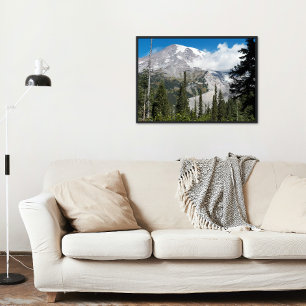 Poster Cloud Passing Over Mount Rainier Photo Glossy