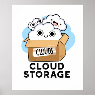 Poster Cloud Storage Funny Weather Technology Pun