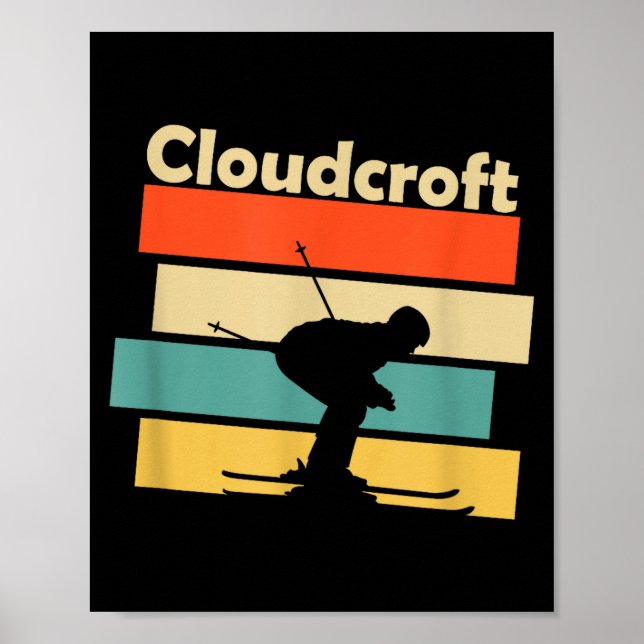Poster Clouroft New Mexico Retro Ski  (Devant)