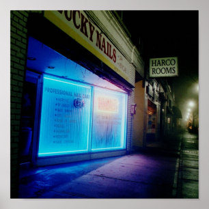 Poster Clous chanceux - Bleu Cool dans la nuit