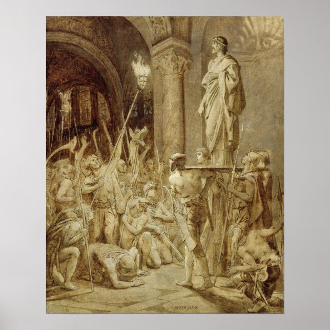 Poster Clovis porté sur son bouclier (Devant)
