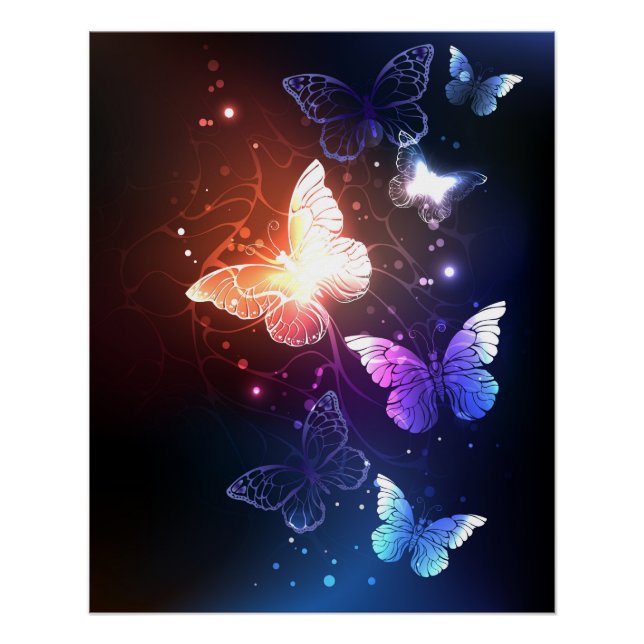 Poster Clowing Night Butterflies (Devant)