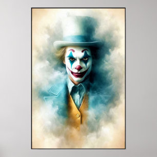 Poster Clown à l'aquarelle regardant dans votre âme