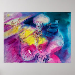 POSTER CLOWN AVEC HIBOU ET VIOLON