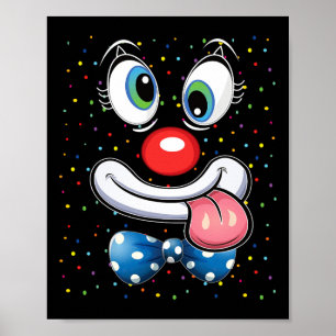 Poster Clown Carnaval Visage Cirque Costume Enfants Homme
