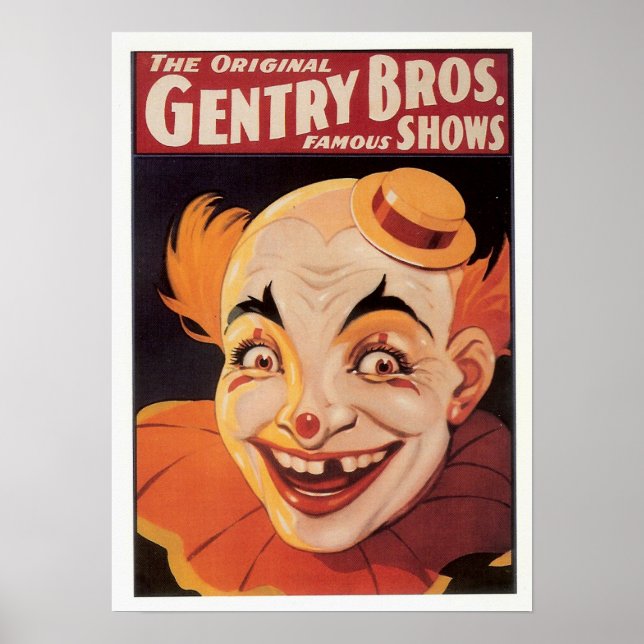 Poster Clown de cirque vintage (Devant)