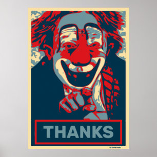 Poster Clown en rouge et bleu, modifier le texte