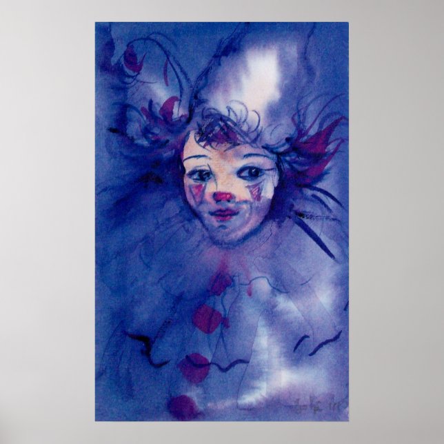 POSTER CLOWN EN VIOLET (Devant)