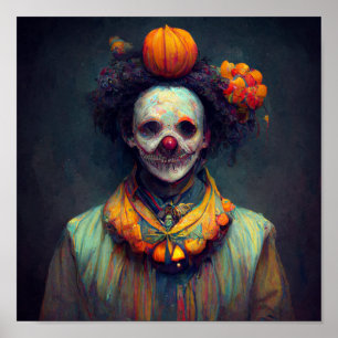 Poster Clown malin. Halloween artistique créé par AI