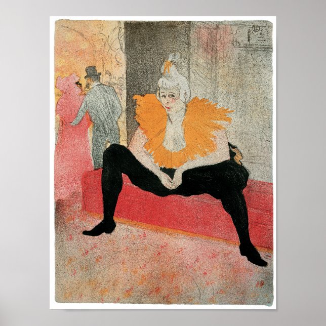 Poster Clowness assis par Henri de Toulouse-Lautrec (Devant)