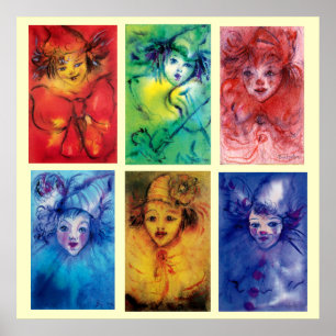 Poster CLOWNS COLLECTION Vénétie Masquearde faces