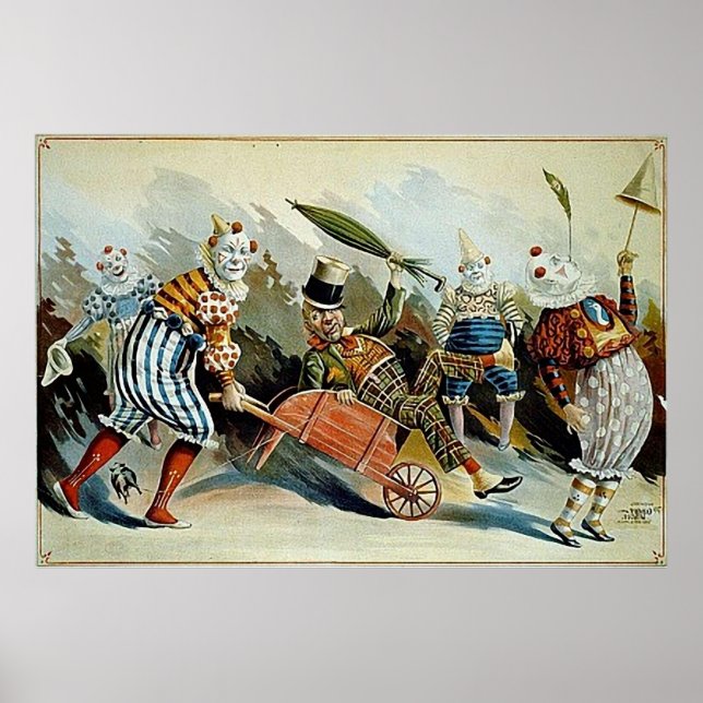 Poster Clowns du cirque Art Vintage (Devant)