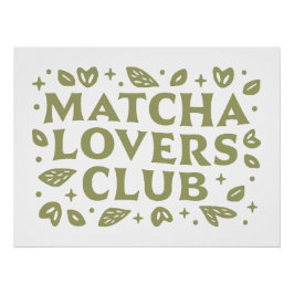 Poster Club amoureux de Matcha esthétique