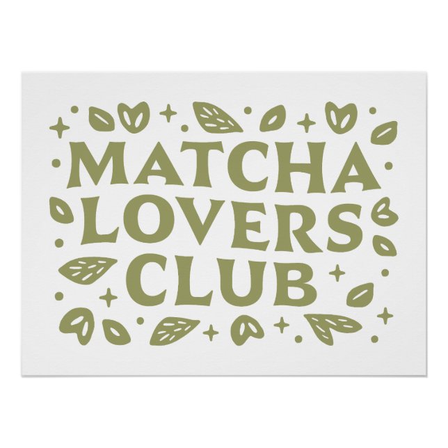 Poster Club amoureux de Matcha esthétique (Devant)