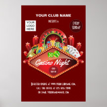 Club Casino Night Party personnalisé ajouter la ph