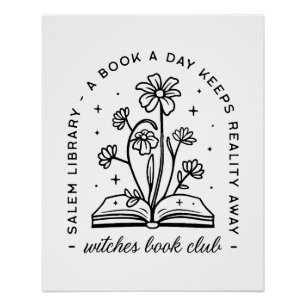 Poster Club d'amoureux du livre sorcière filles esthétiqu