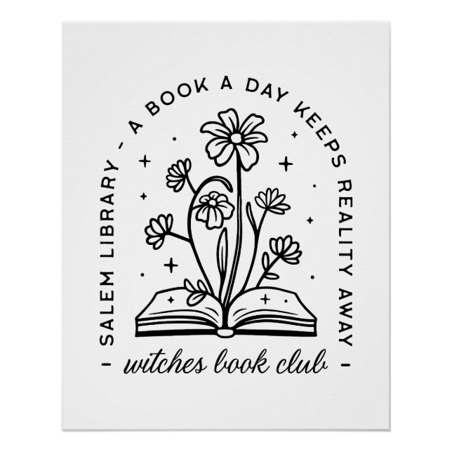 Poster Club d'amoureux du livre sorcière filles esthétiqu (Devant)
