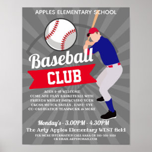 Poster club de baseball sports scolaires