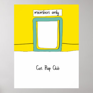Poster Club de clapet pour chat dessin animé
