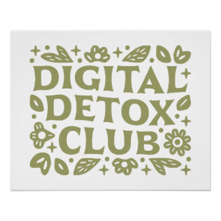 Poster Club de désintoxication numérique fille bien-être