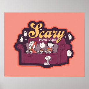 Poster Club de film d'horreur Peanuts sur le canapé d'Hal