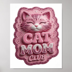 Poster Club de maman de chat rose spirituel