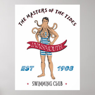 Poster Club de natation Innsmouth Lovecraft Cthulhu