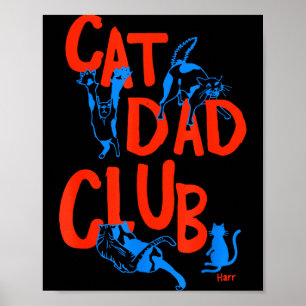 Poster Club De Papa Chat Vintage La Vie Est Mieux Avec De