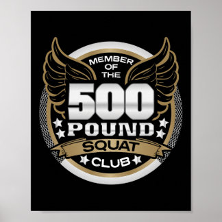 Poster Club de squat de 226 kg pour haltérophile powerlif