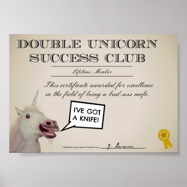 Poster Club de succès à deux licornes (Devant)