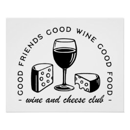 Poster Club des amateurs de vin et de fromage