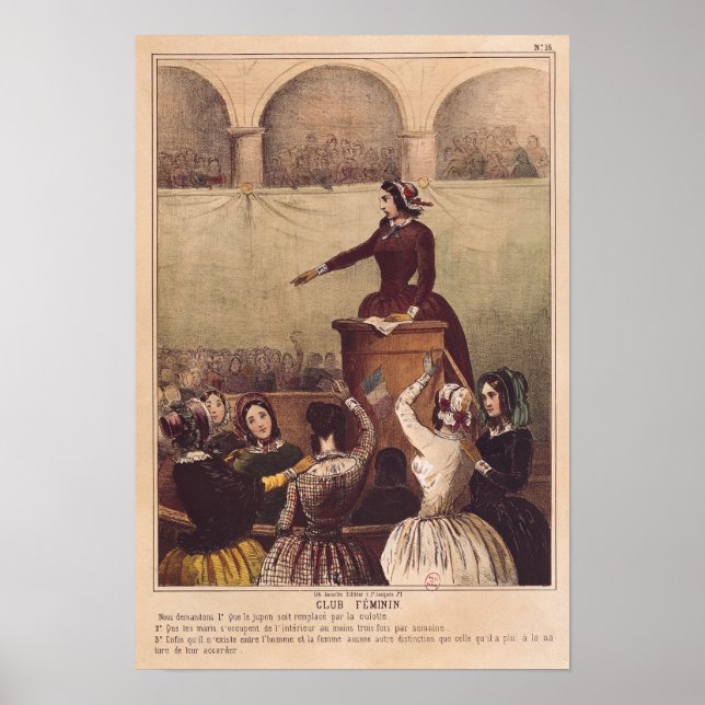 Poster Club des femmes, vers 1848 (Devant)