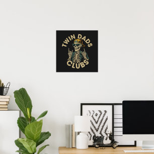 Poster Club des papas jumeaux squelettes