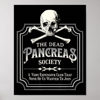 Poster Club du pancréas paresseux de sensibilisation au d