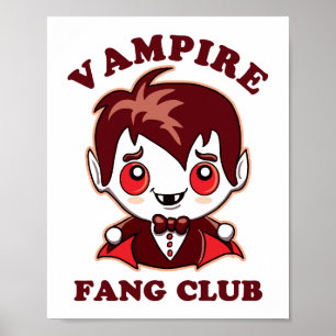 Poster Club Fang Pun Drôle Et Vampire Mignons